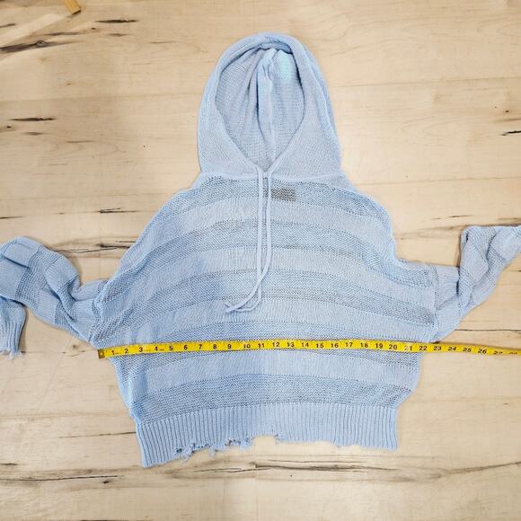 RtA Striped Distressed Hooded Sweater - Picture 7 of 8